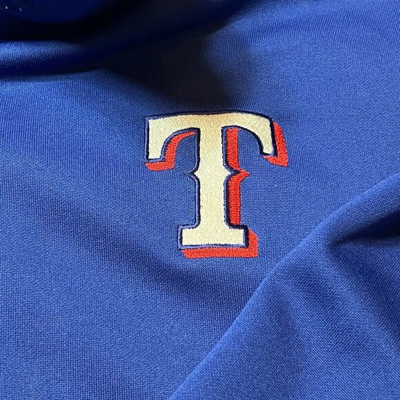 Texas Rangers Jacket Mens XXL Blue Nike Dri Fit Full Zip Logo Embroidered - Picture 3 of 10